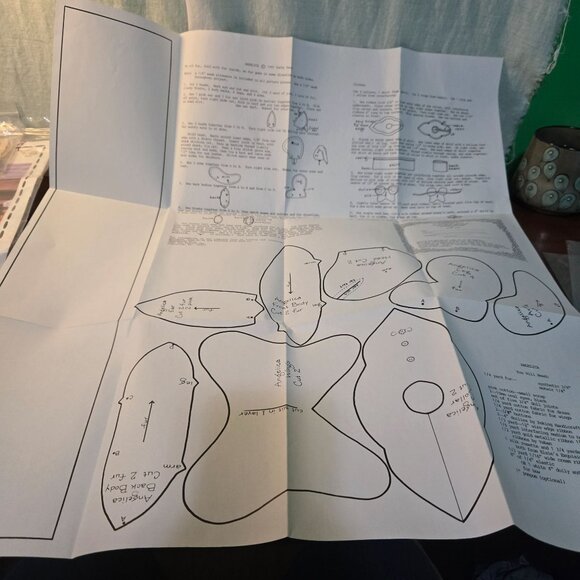 Angelica Angel of a Bunny sewing pattern 9.5 inches tall UNCUT 90s - Picture 7 of 8